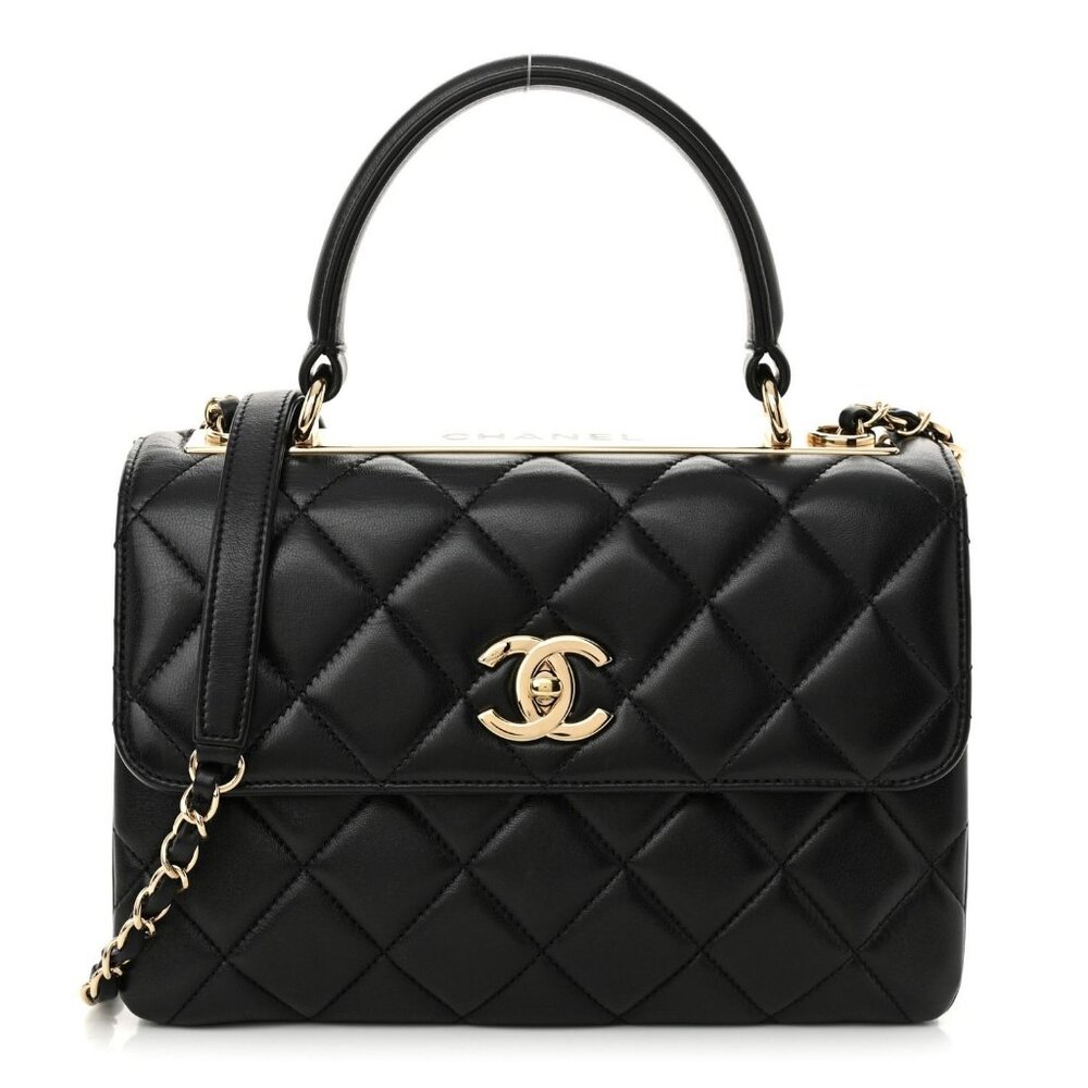 Authentic CHANEL Trendy Lambskin Quilted Small CC Dual Handle Flap Bag - Picture 2 of 12